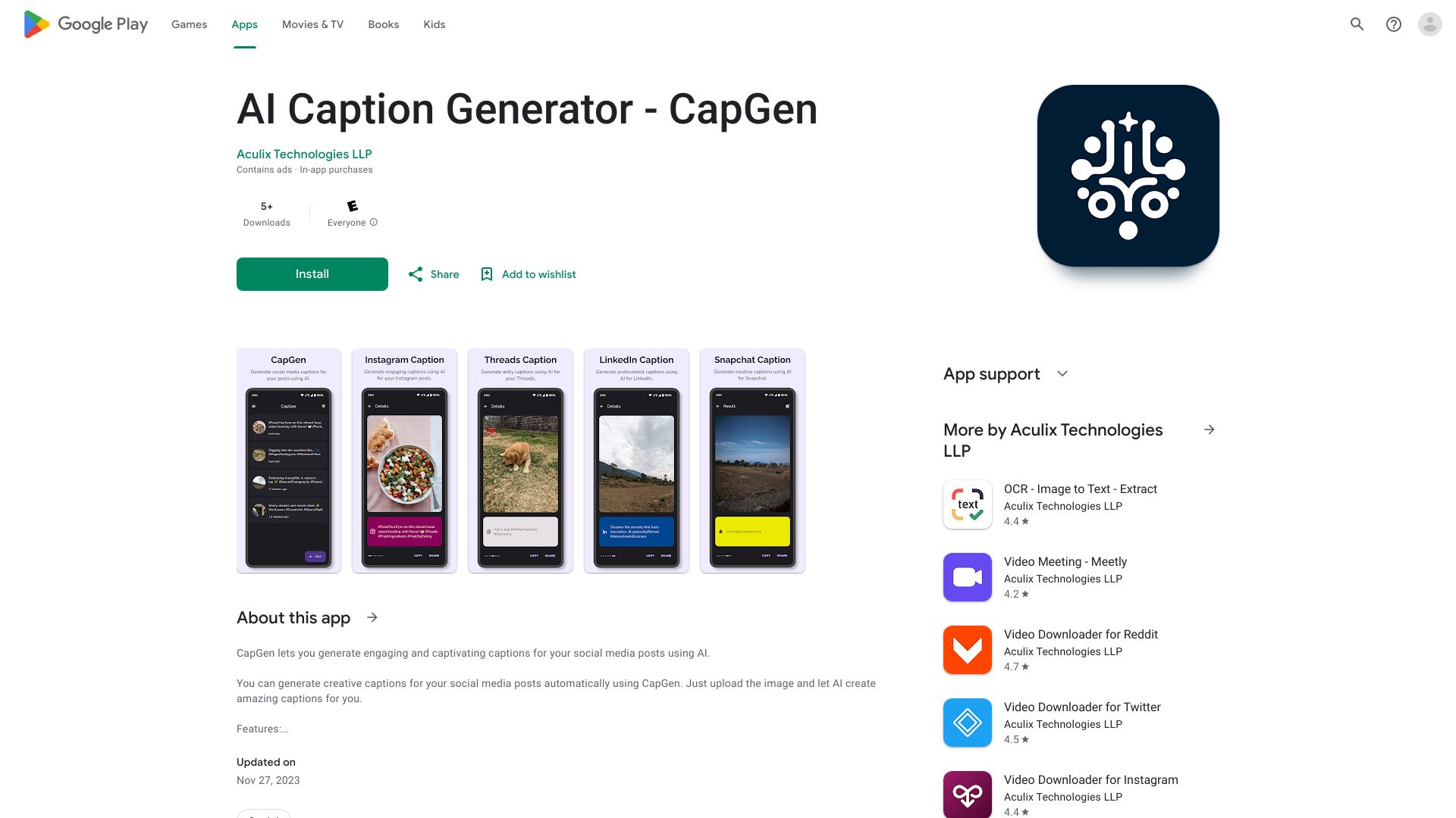 Capgen - AI Caption Generator - 複数プラットフォーム対応のソーシャルメディア投稿用AIキャプション ...