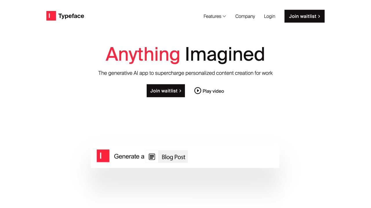 Typeface - Generative AI for creating personalized, on-brand enterprise ...